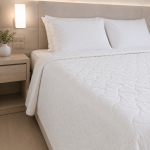 Κουβερλί Ξενοδοχείου Ultrasonic Μόνο 160×240 Λευκό Ριγέ